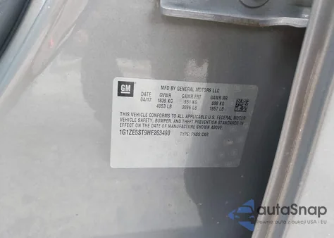 2017 Chevrolet Malibu 1Lt z USA, uszkodzony, nr VIN 1G1ZE5ST9HF263490